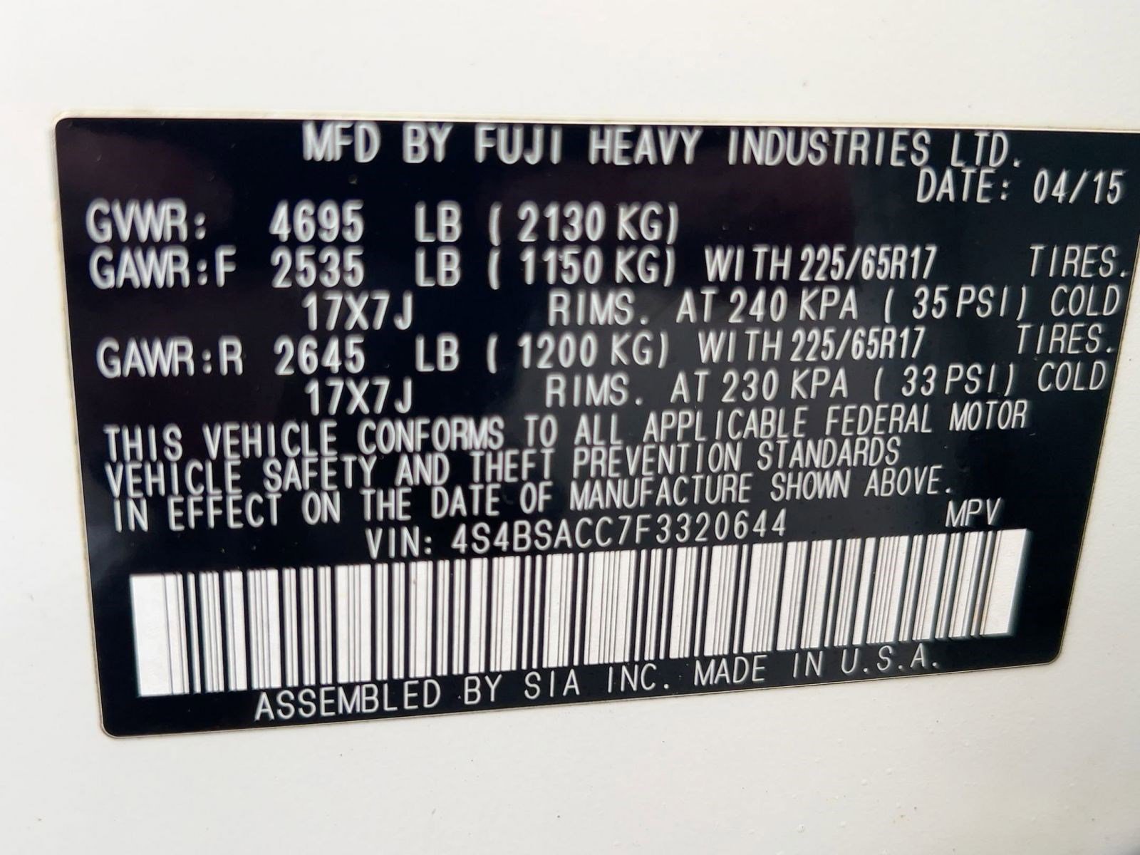 Used 2015 Subaru Outback 2.5i Premium w/ Popular Package #2 image 19