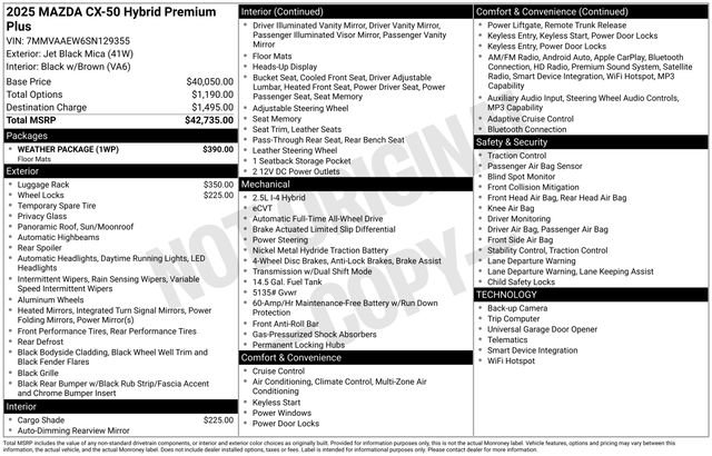 Used 2025 MAZDA CX-50 2.5 Hybrid w/ Weather Package