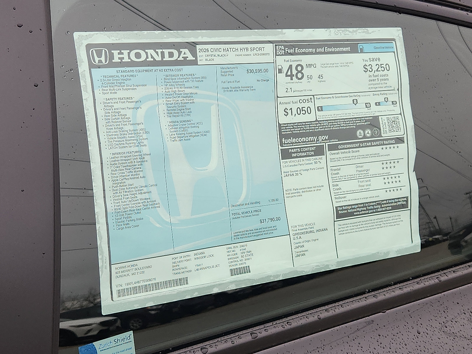 New 2026 Honda Civic Sport image 18