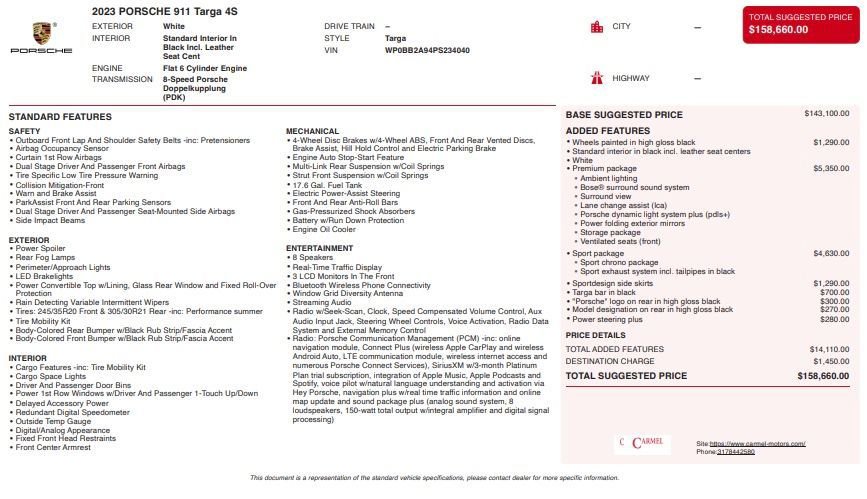 Used 2023 Porsche 911 Targa 4S image 3