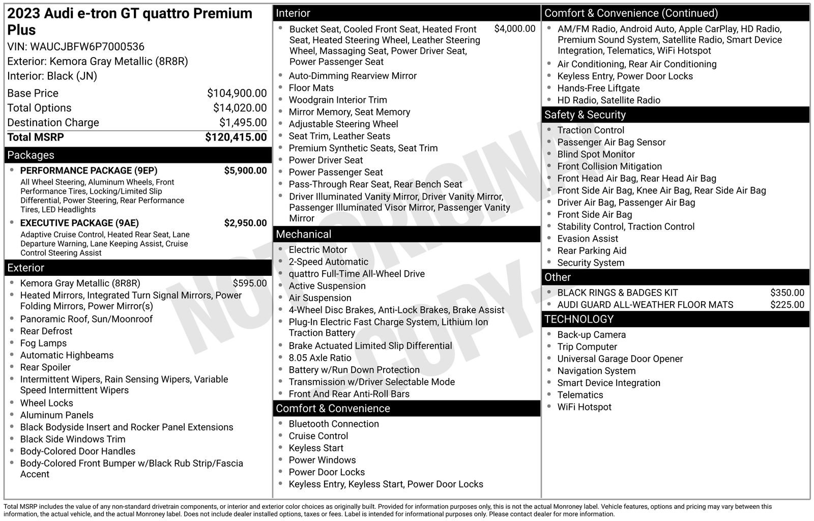 Used 2023 Audi e-tron GT Premium Plus w/ Performance Package image 28