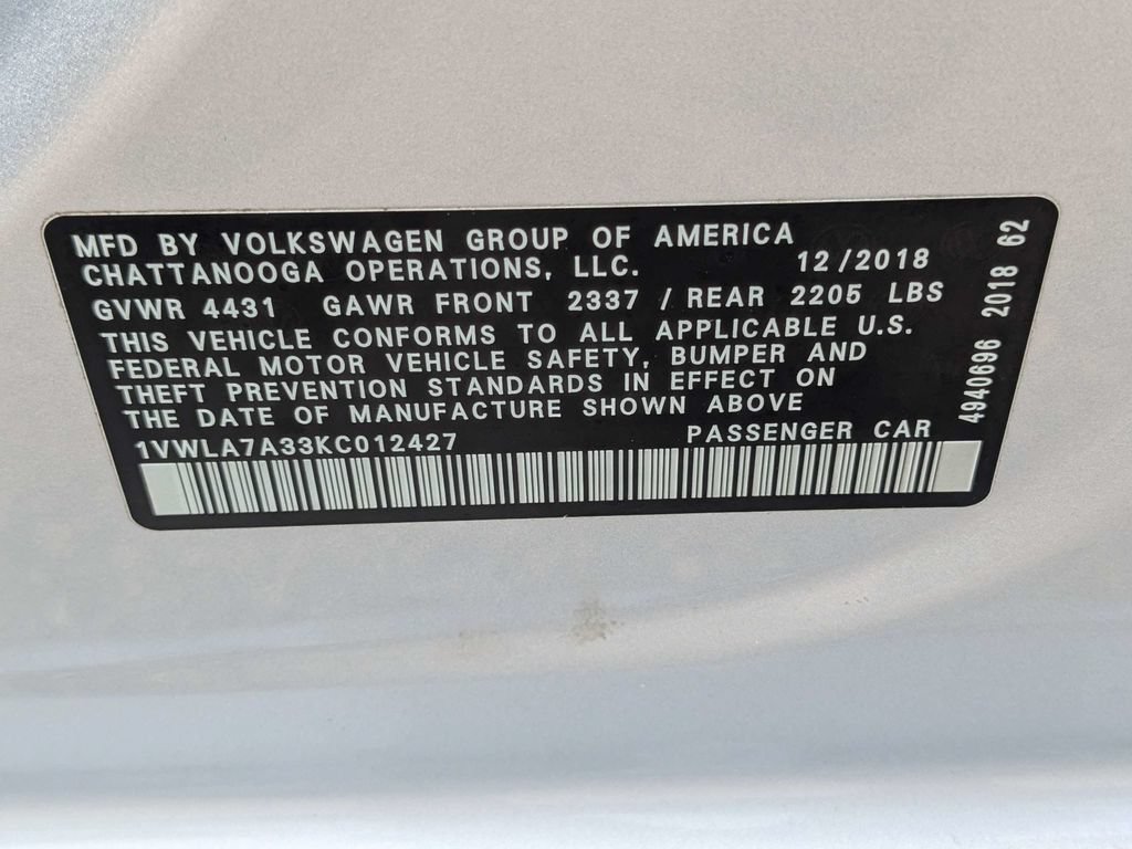 Used 2019 Volkswagen Passat 2.0T Wolfsburg FWD image 19