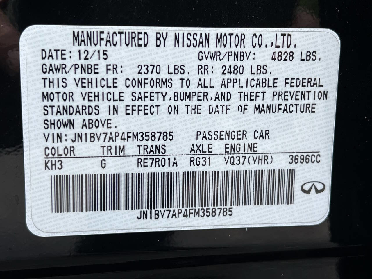 Used 2015 INFINITI Q50 Premium w/ Navigation Package RWD image 39