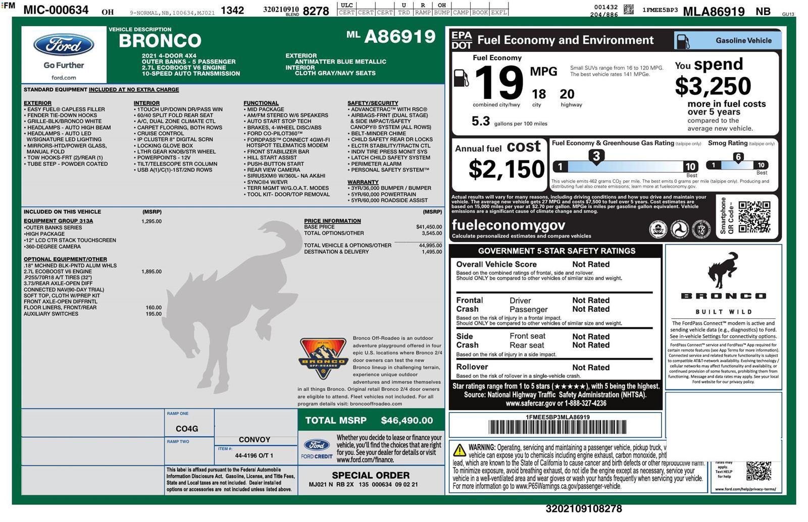 Used 2021 Ford Bronco Outer Banks image 4