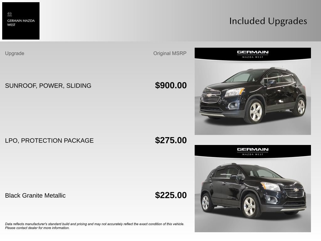 Used 2016 Chevrolet Trax LTZ w/ LPO, Protection Package AWD/4WD image 9