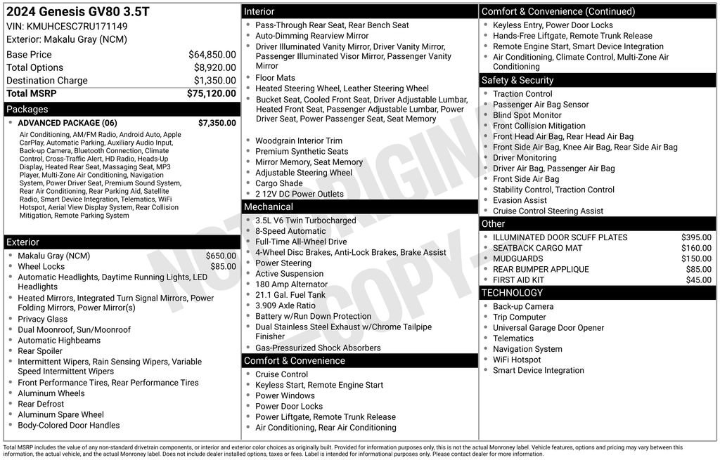 Used 2024 Genesis GV80 3.5T image 38