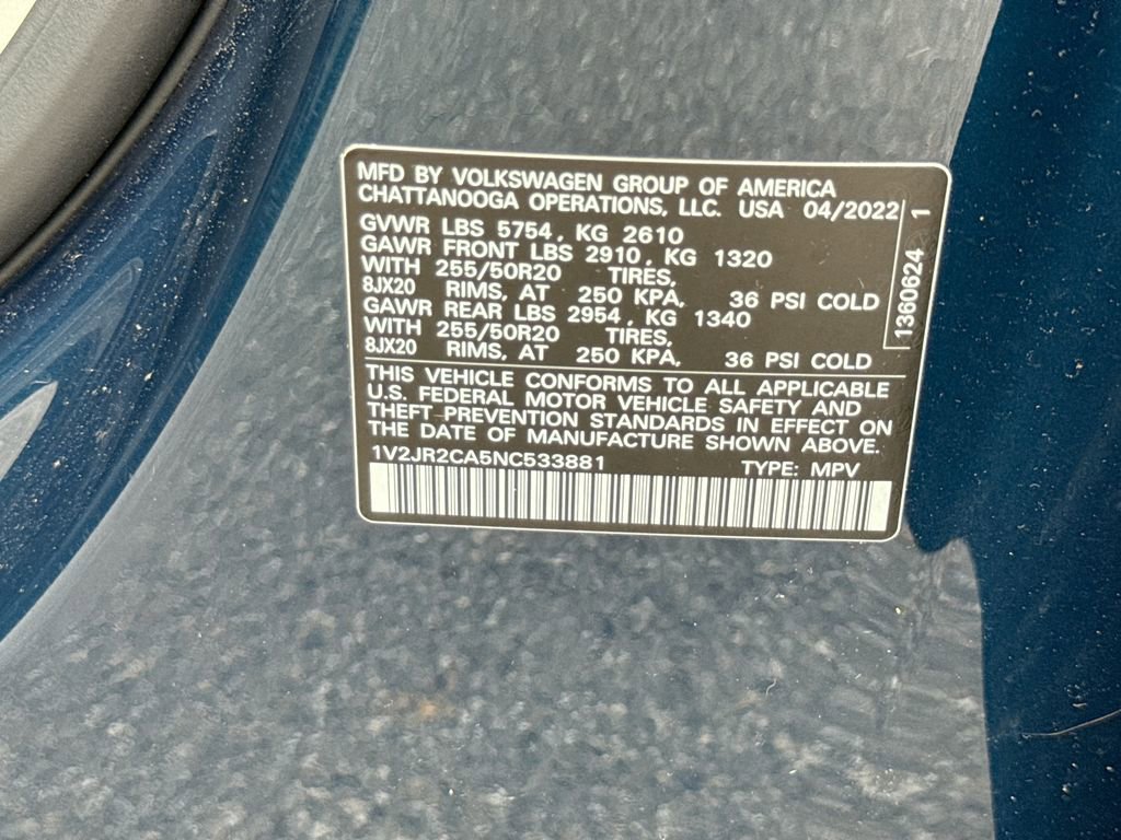 Used 2022 Volkswagen Atlas SE w/ Panoramic Sunroof Package image 26