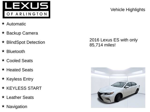 Used 2016 Lexus ES 350 w/ Luxury Package w/Wood Trim FWD image 8