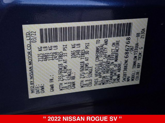 Certified 2022 Nissan Rogue SV AWD/4WD image 40