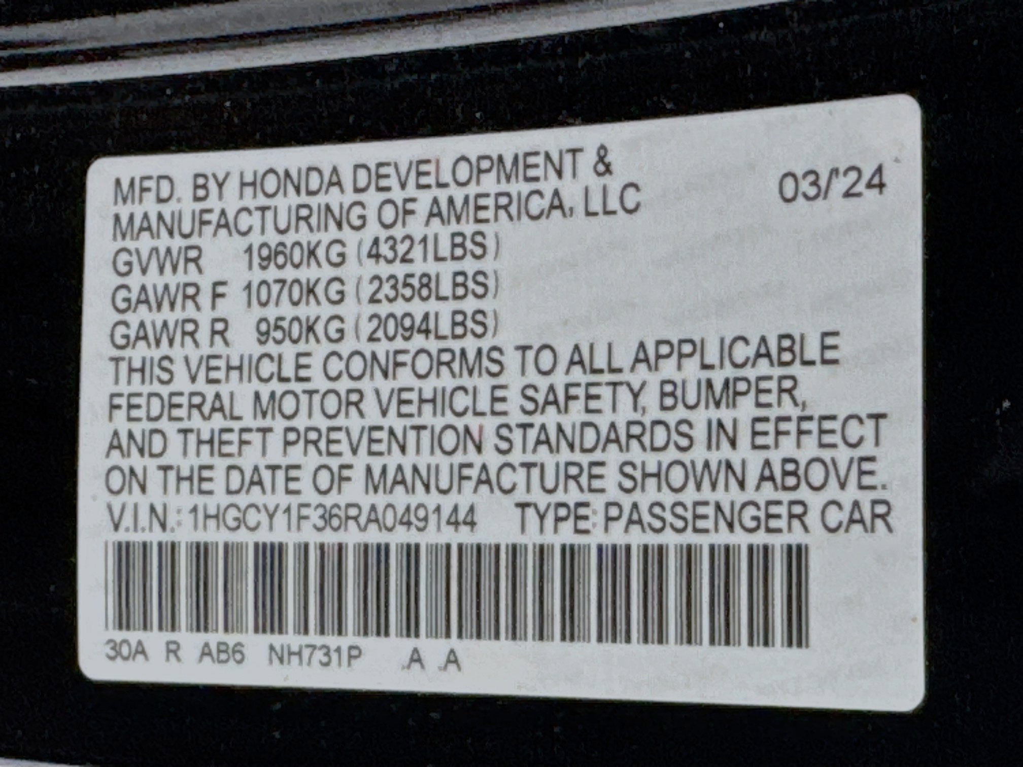 Certified 2024 Honda Accord EX image 31