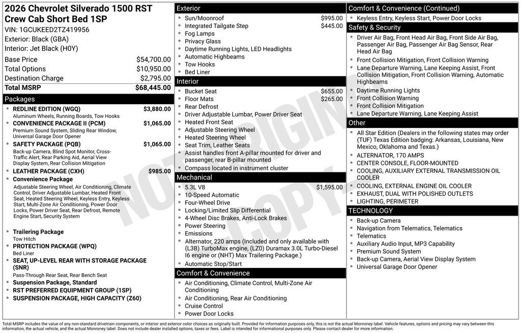 New 2026 Chevrolet Silverado 1500 RST w/ Redline Edition AWD/4WD image 11
