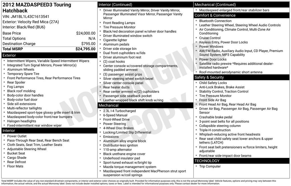 Used 2012 MAZDA MAZDA3 Touring image 26