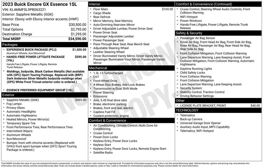 Used 2023 Buick Encore GX Essence w/ Experience Buick Package image 5