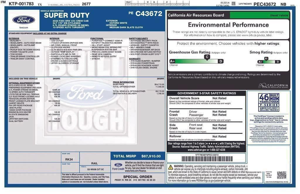 Used 2023 Ford F250 XLT w/ FX4 Off-Road Package AWD/4WD image 56