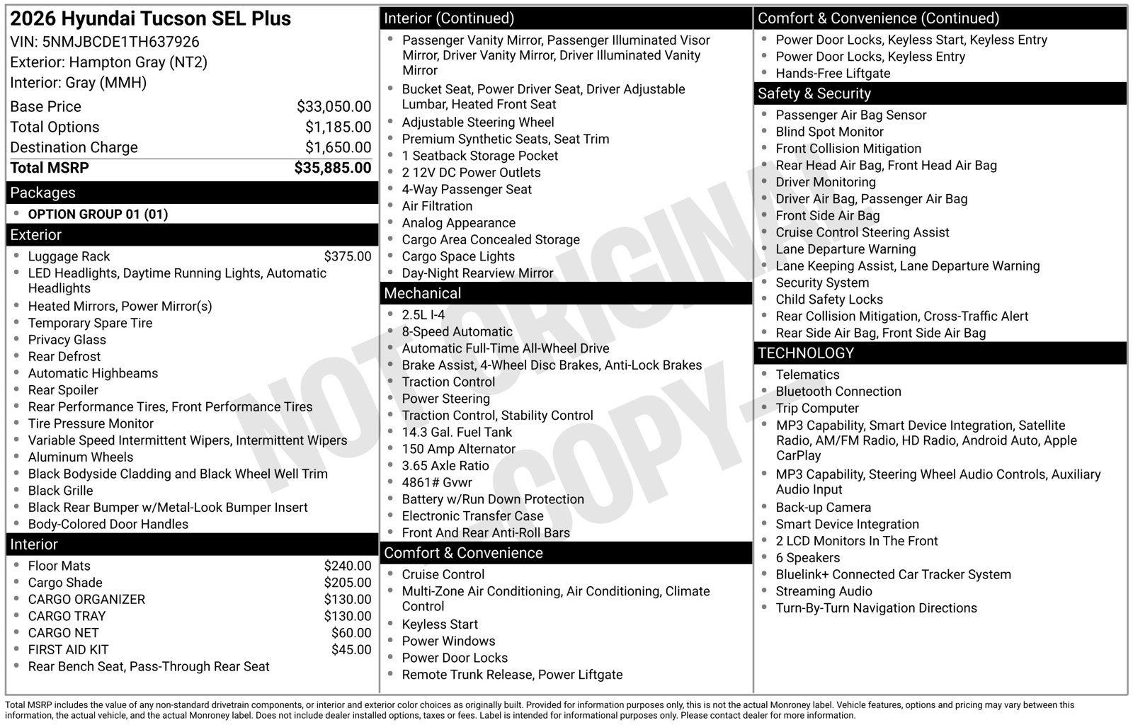 Certified 2026 Hyundai Tucson SEL AWD/4WD image 40