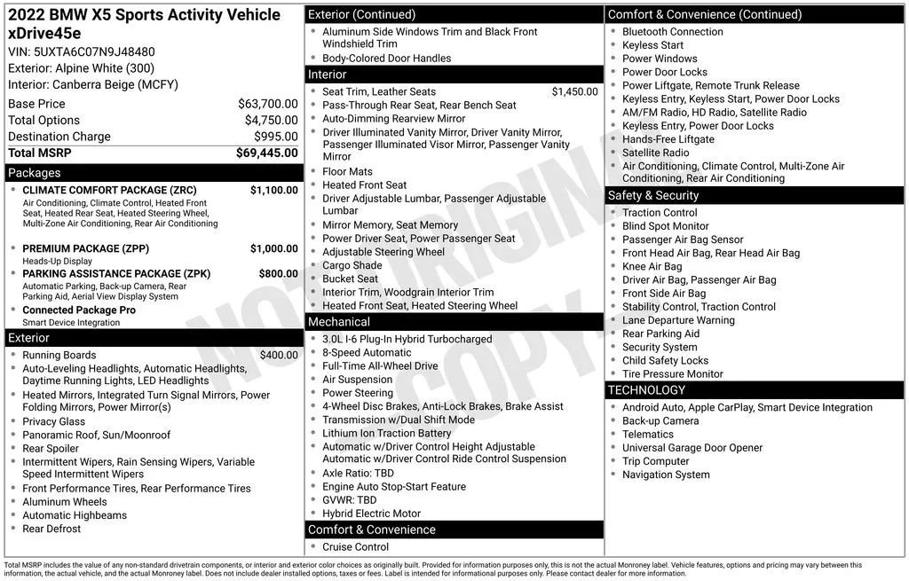 Used 2022 BMW X5 xDrive45e w/ Climate Comfort Package image 36
