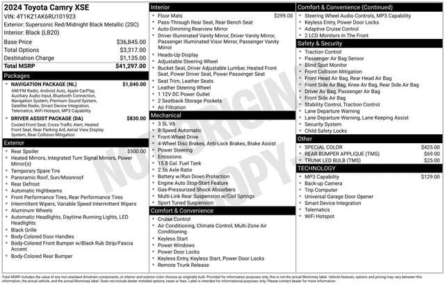 Certified 2024 Toyota Camry XSE w/ Navigation Package FWD image 36