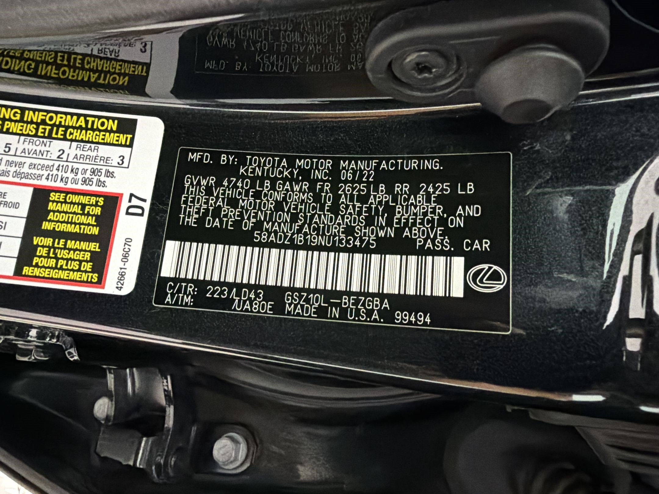 Certified 2022 Lexus ES 350 w/ Premium Package FWD image 31