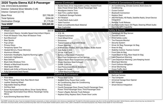 Used 2020 Toyota Sienna XLE FWD image 10