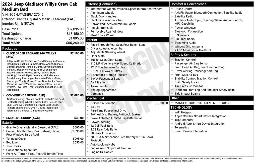 Used 2024 Jeep Gladiator Sport AWD/4WD image 9