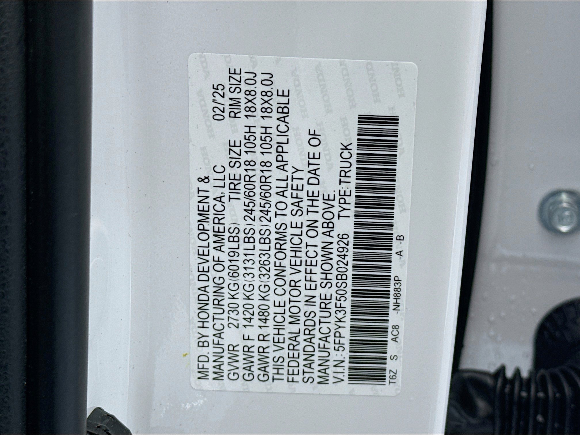 New 2025 Honda Ridgeline RTL image 32