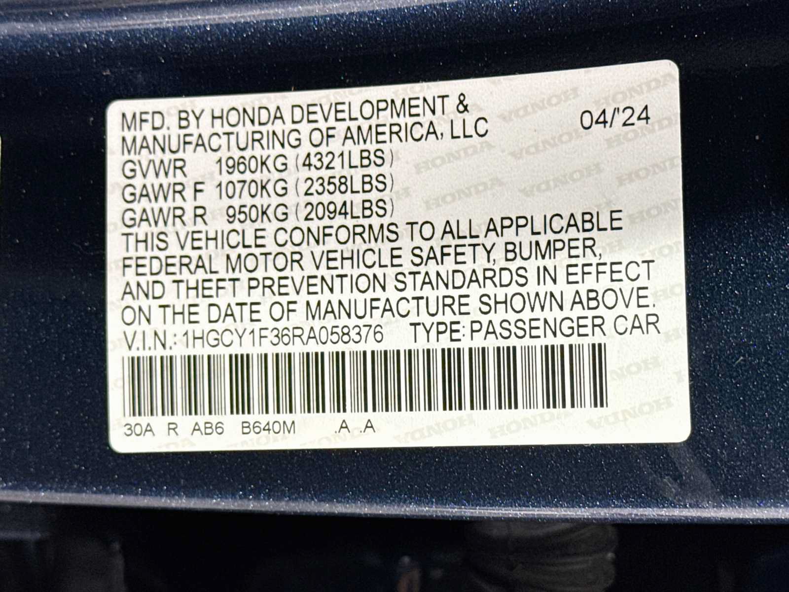 Certified 2024 Honda Accord EX image 33