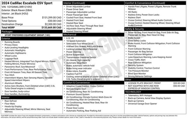 Used 2024 Cadillac Escalade ESV Sport AWD/4WD image 23