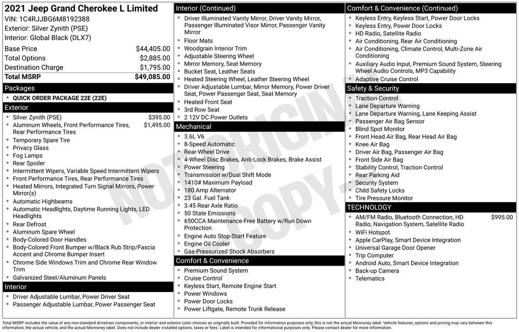 Used 2021 Jeep Grand Cherokee L Limited RWD image 37