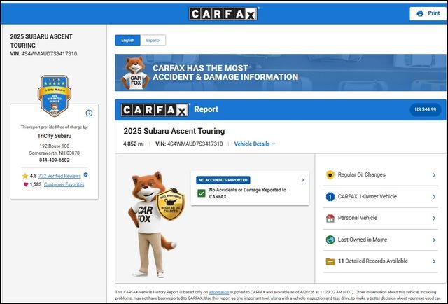 Used 2025 Subaru Ascent Touring image 14