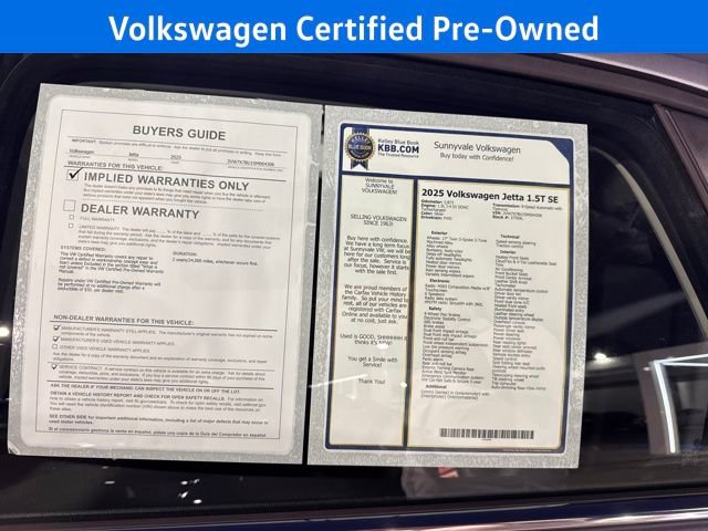 Certified 2025 Volkswagen Jetta SE w/ Sunroof Package image 35