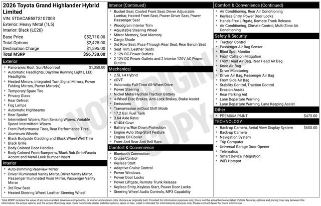 Certified 2026 Toyota Grand Highlander AWD Hybrid image 23