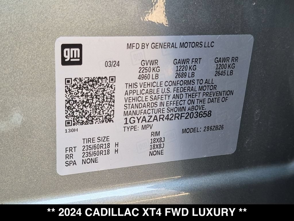 Used 2024 Cadillac XT4 Luxury w/ Cold Weather Package FWD image 29