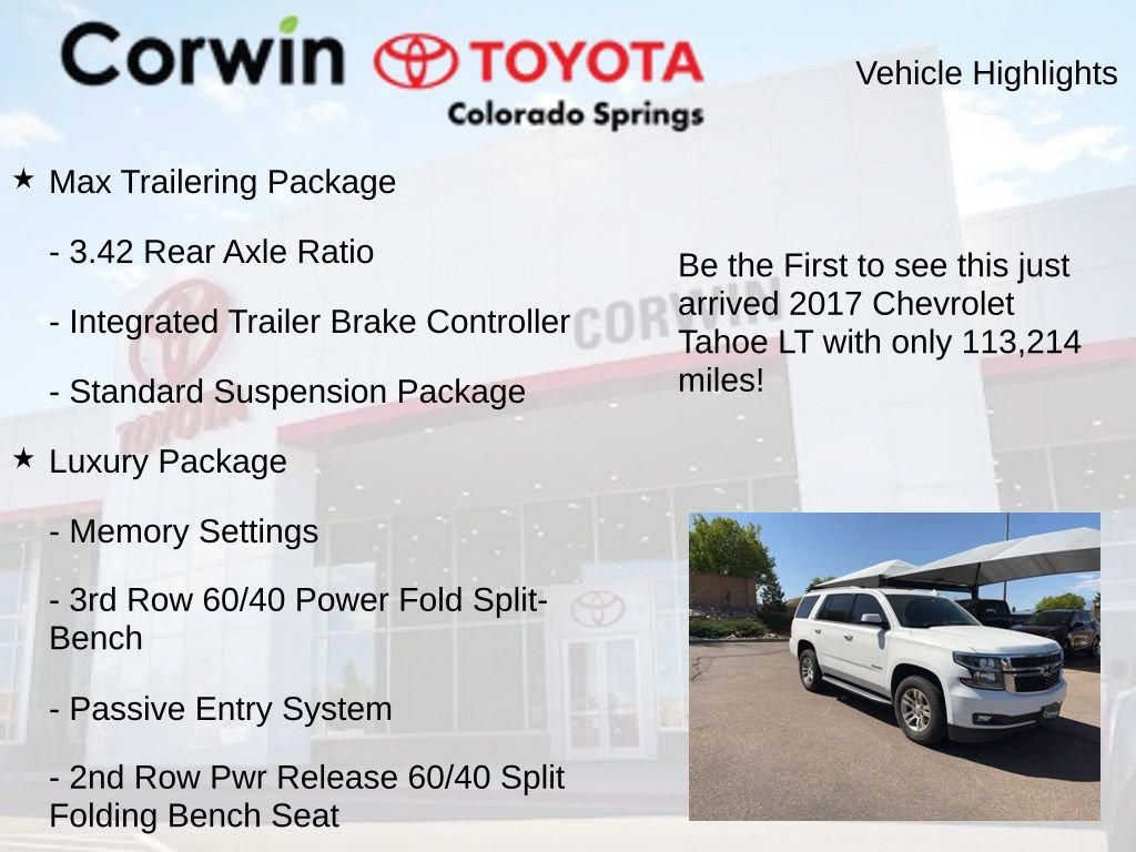 Used 2017 Chevrolet Tahoe LT w/ Luxury Package AWD/4WD image 4