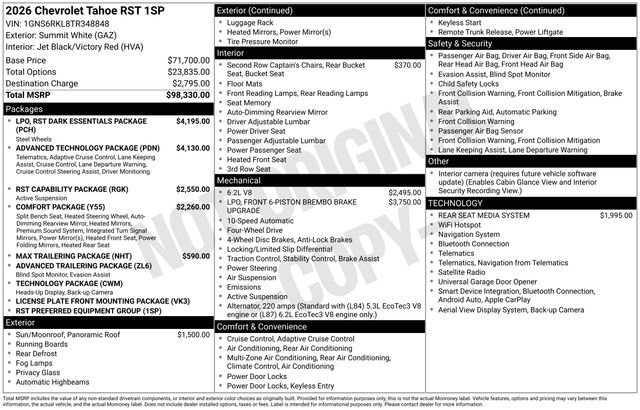 New 2026 Chevrolet Tahoe RST AWD/4WD image 3
