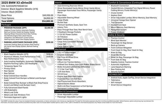 Used 2025 BMW X3 xDrive30i w/ Premium Package image 7