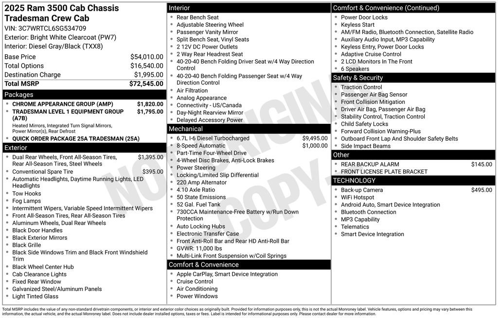 Used 2025 RAM 3500 Tradesman w/ Chrome Appearance Group image 7