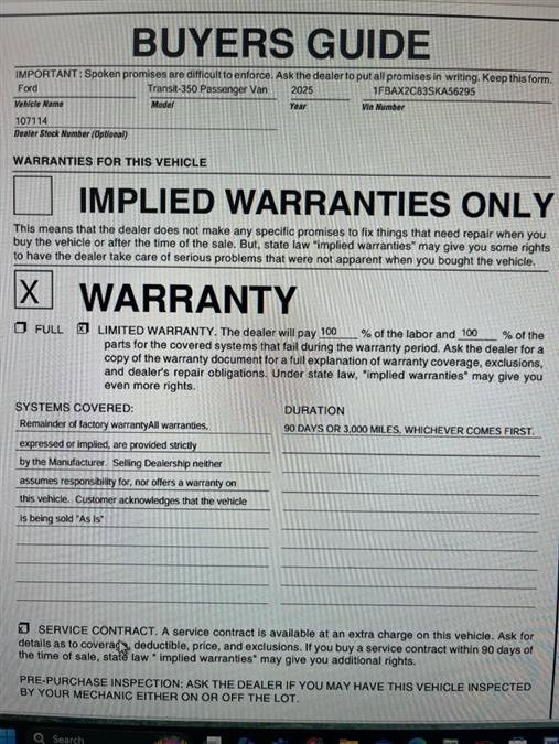 Used 2025 Ford Transit 350 XLT image 8