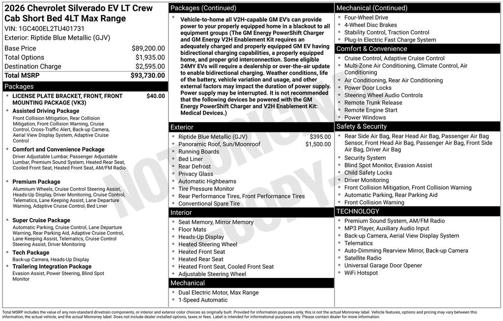 New 2026 Chevrolet Silverado EV LT AWD/4WD image 4