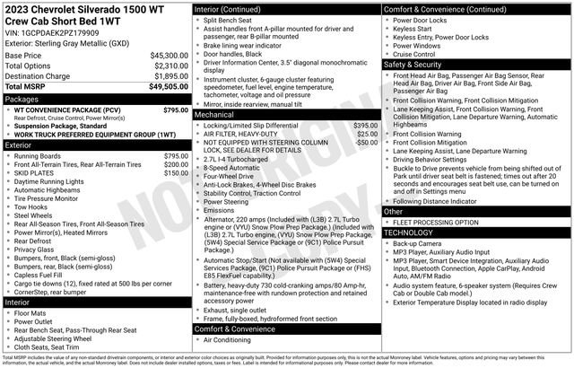 Used 2023 Chevrolet Silverado 1500 W/T w/ WT Convenience Package AWD/4WD image 34