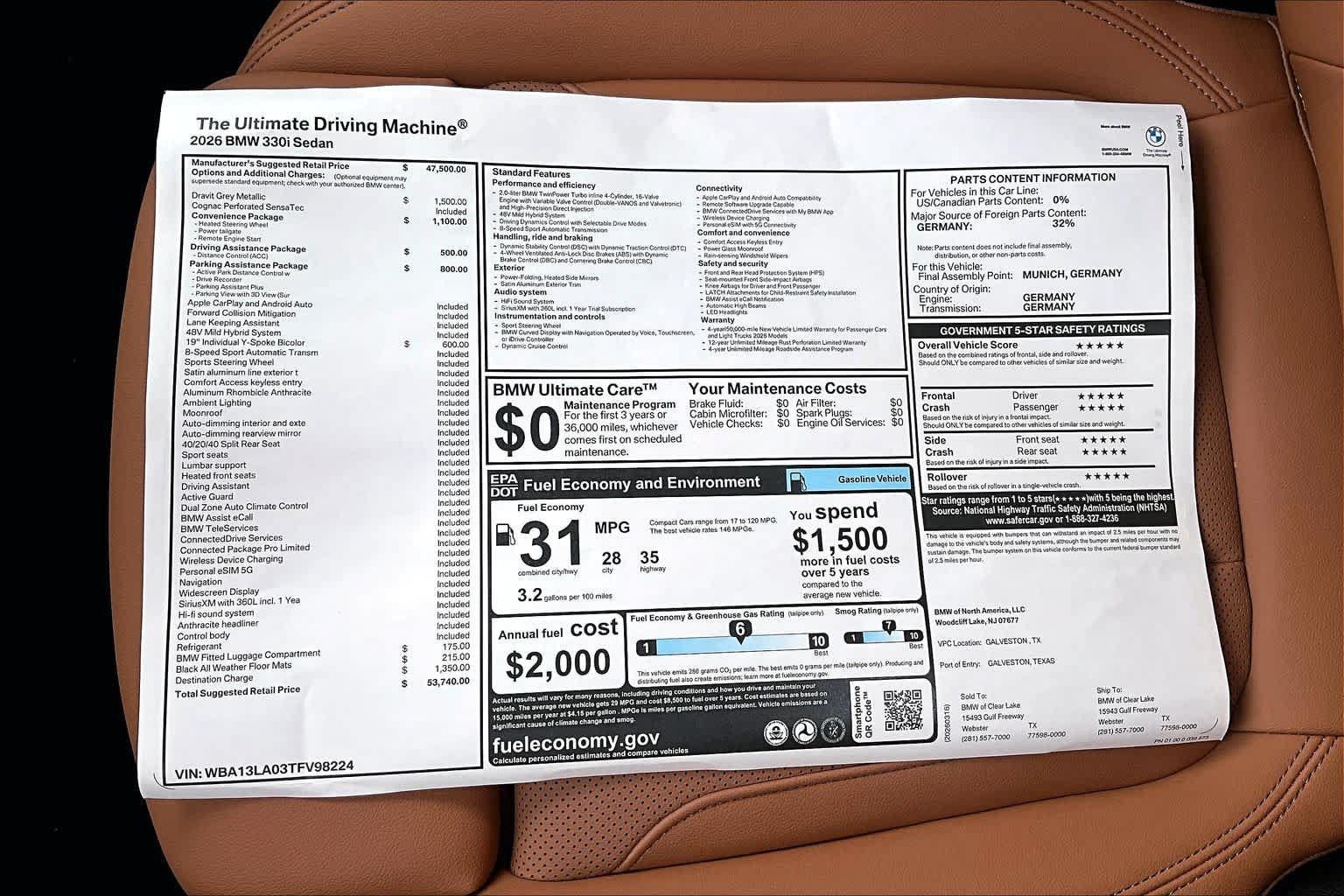 Used 2026 BMW 330i Sedan w/ Convenience Package RWD image 20