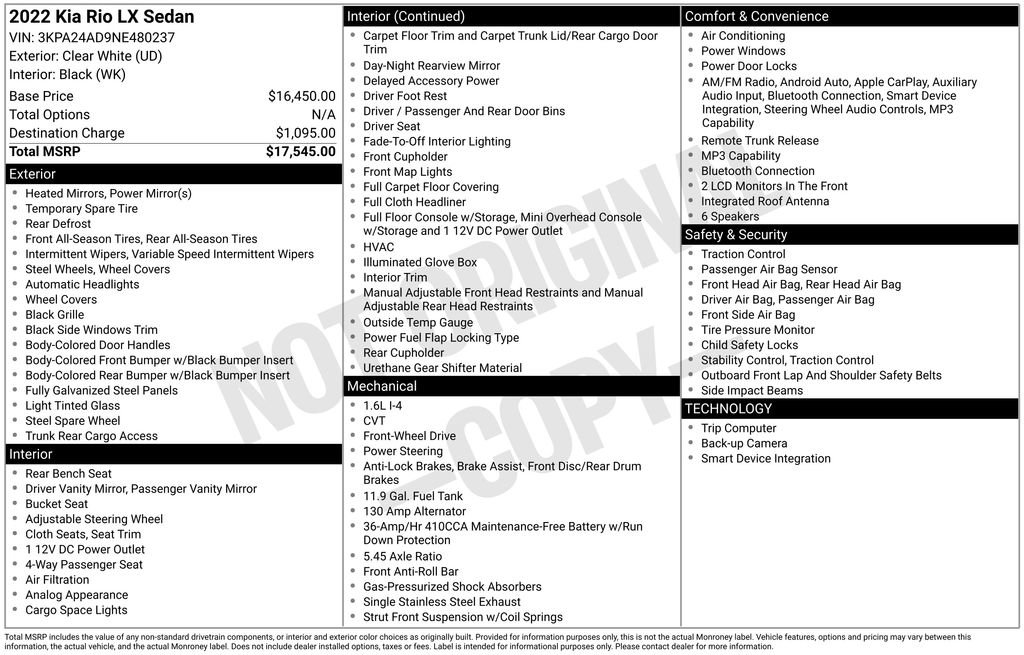 Used 2022 Kia Rio LX image 8