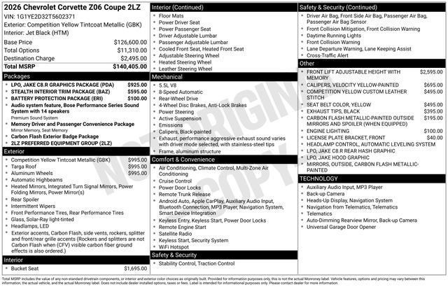 New 2026 Chevrolet Corvette Z06 image 5