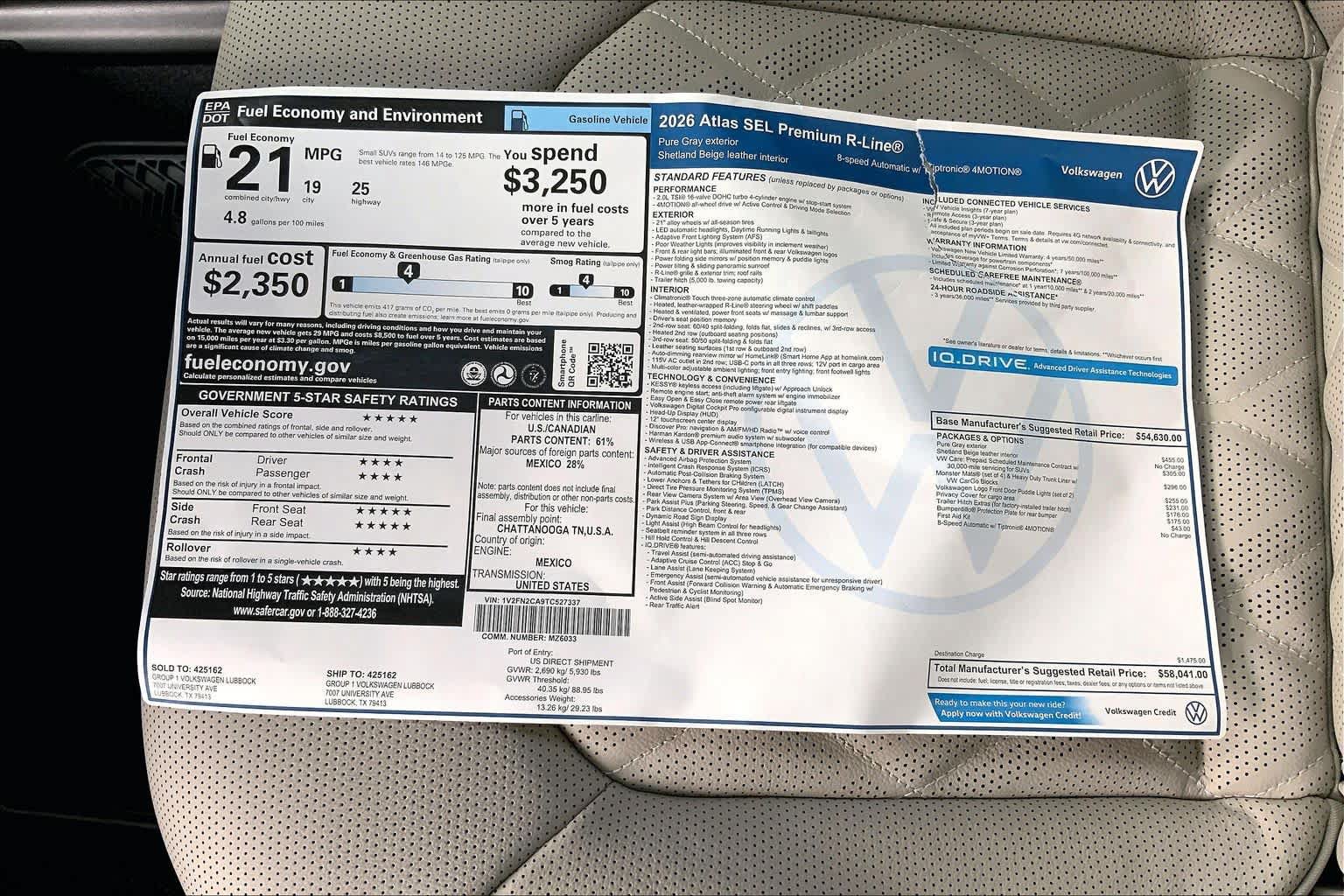 New 2026 Volkswagen Atlas SEL Premium R-Line AWD/4WD image 22