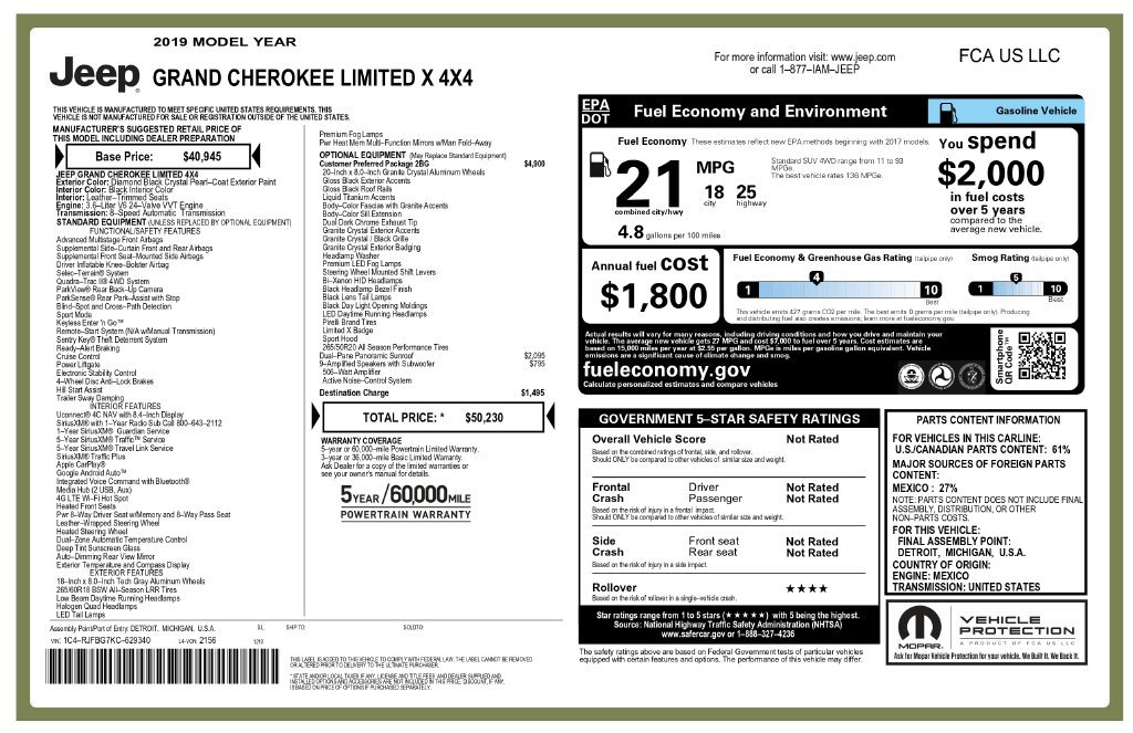 Used 2019 Jeep Grand Cherokee Limited X AWD/4WD image 3
