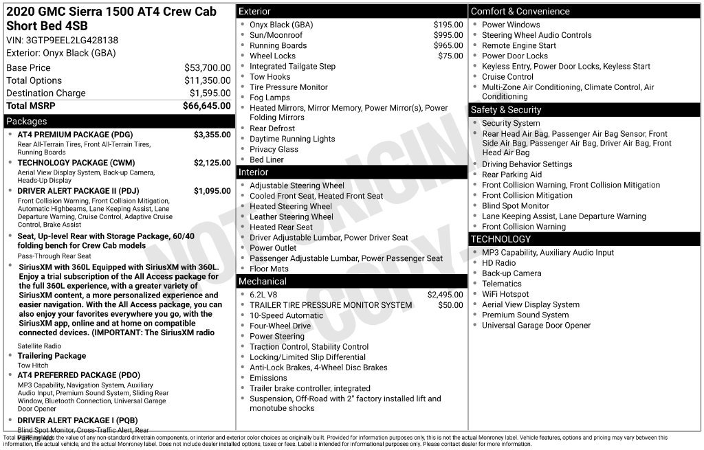 Used 2020 GMC Sierra 1500 AT4 w/ AT4 Premium Package AWD/4WD image 5
