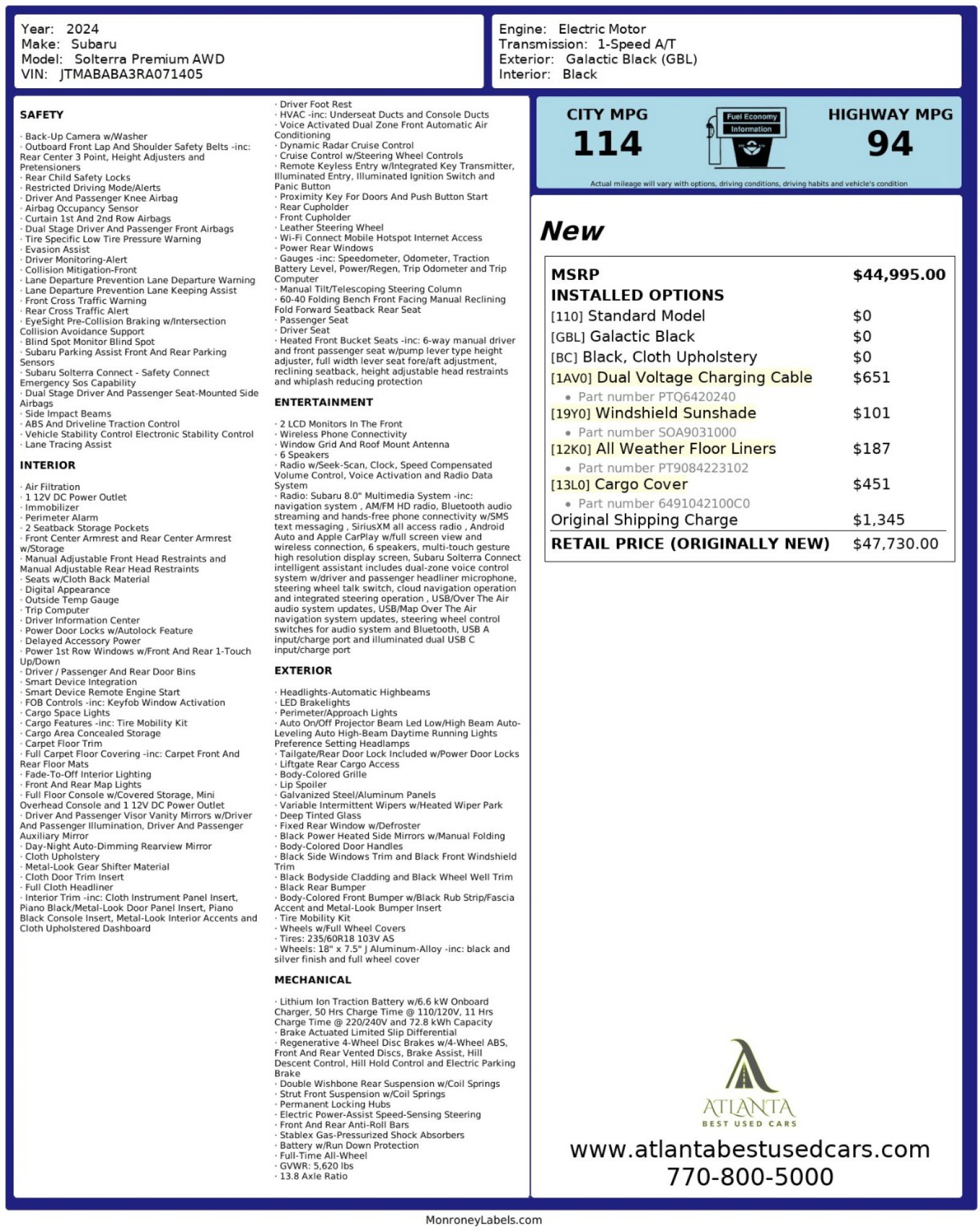 Used 2024 Subaru Solterra Premium image 52