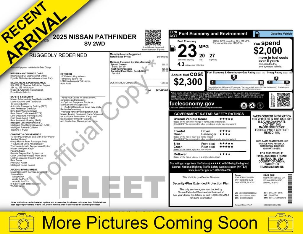 Certified 2025 Nissan Pathfinder SV image 1