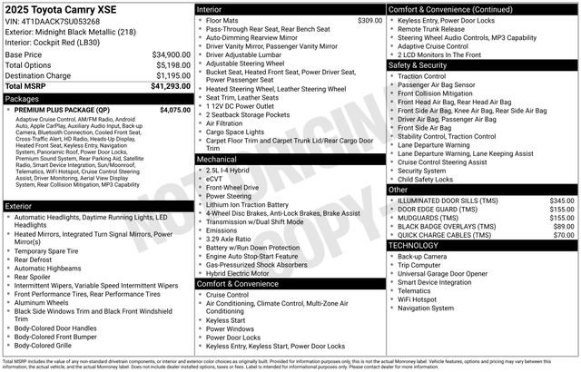 Used 2025 Toyota Camry XSE w/ Premium Plus Package image 36