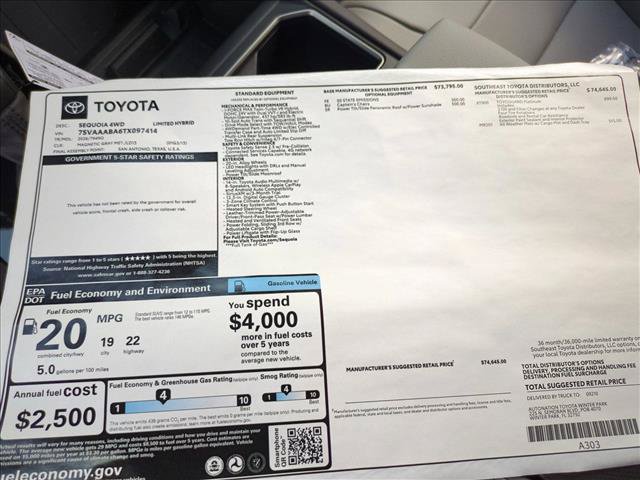 New 2026 Toyota Sequoia Limited AWD/4WD image 17