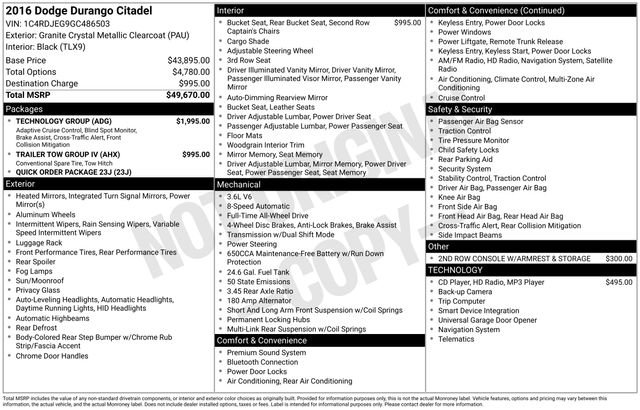 Used 2016 Dodge Durango Citadel w/ Technology Group image 43